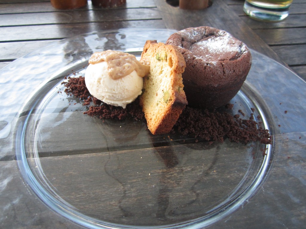 Chocolate Fondant from menu at The Elms Hotel