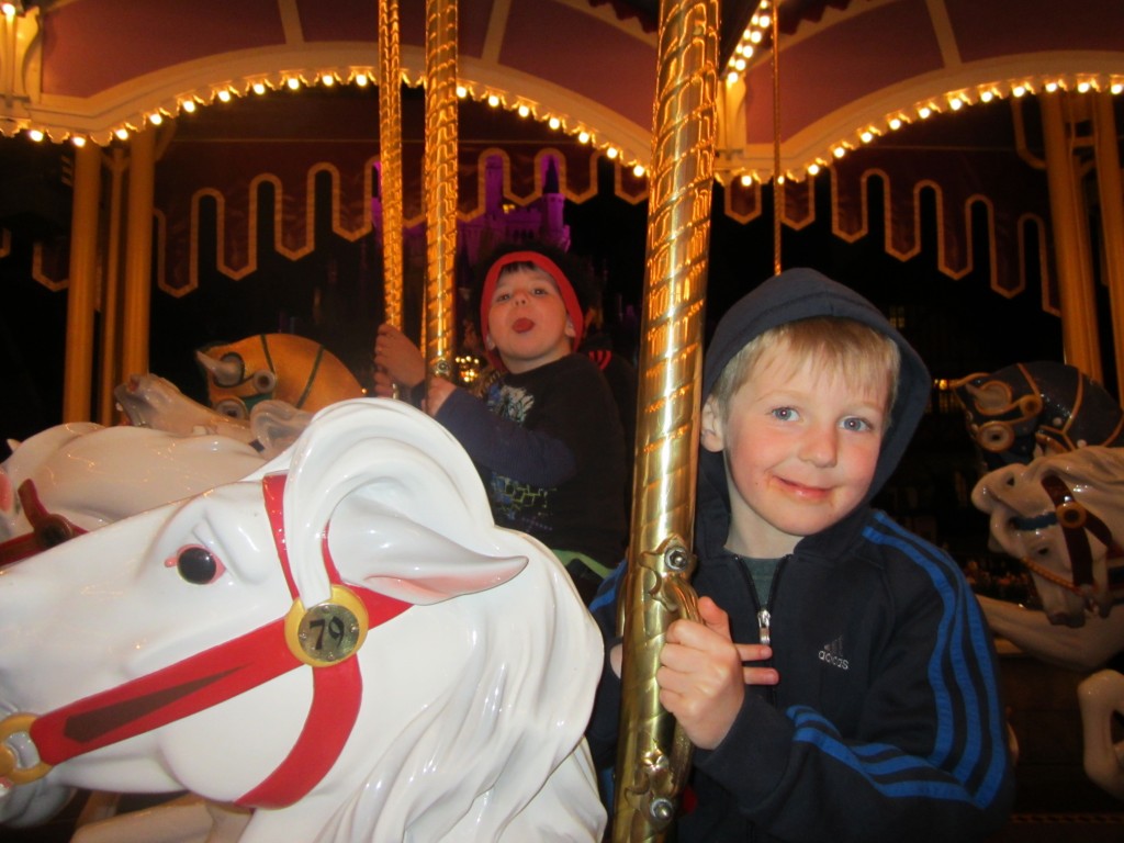  Riding the merry go round at night time was pretty special - excuse the dirty face!