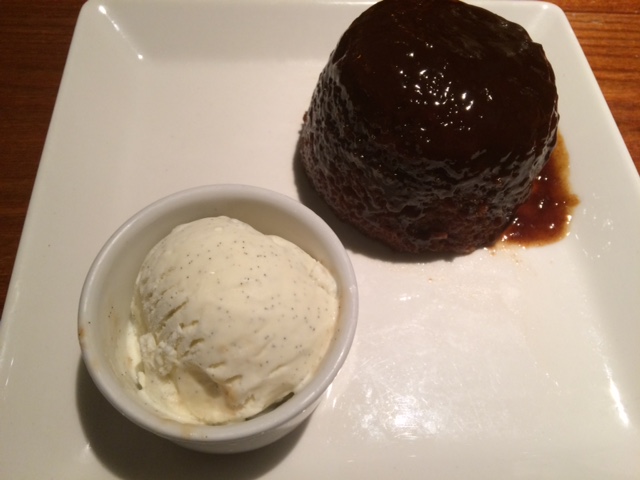 Sticky toffee pudding at the granary beefeater